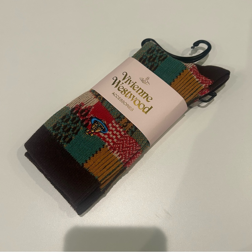 Vivienne Westwood Red and Blue Checkered Socks